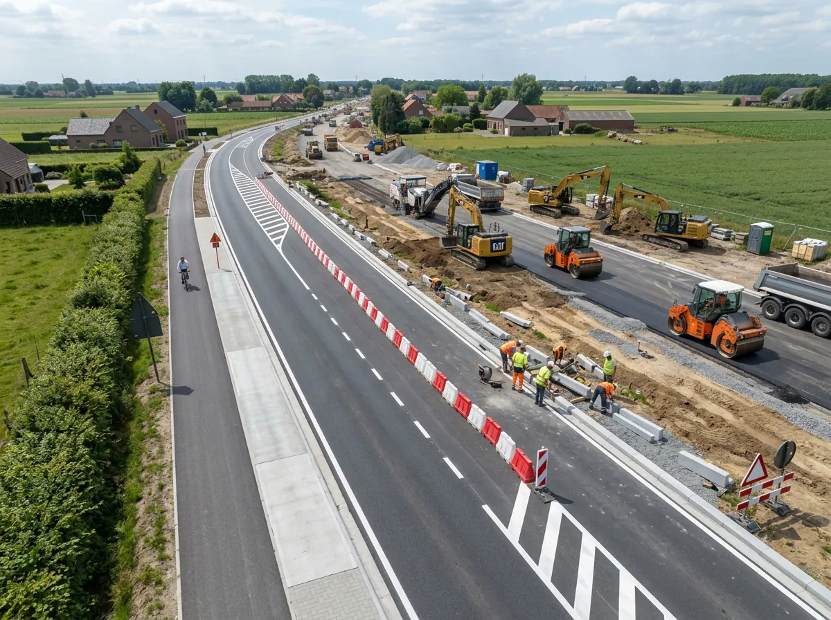 Professionele luchtfoto van groter wegenproject
