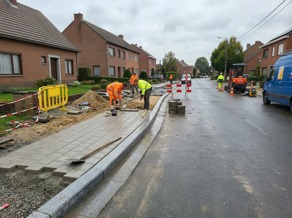 Projectfoto van recent afgeronde bestrating