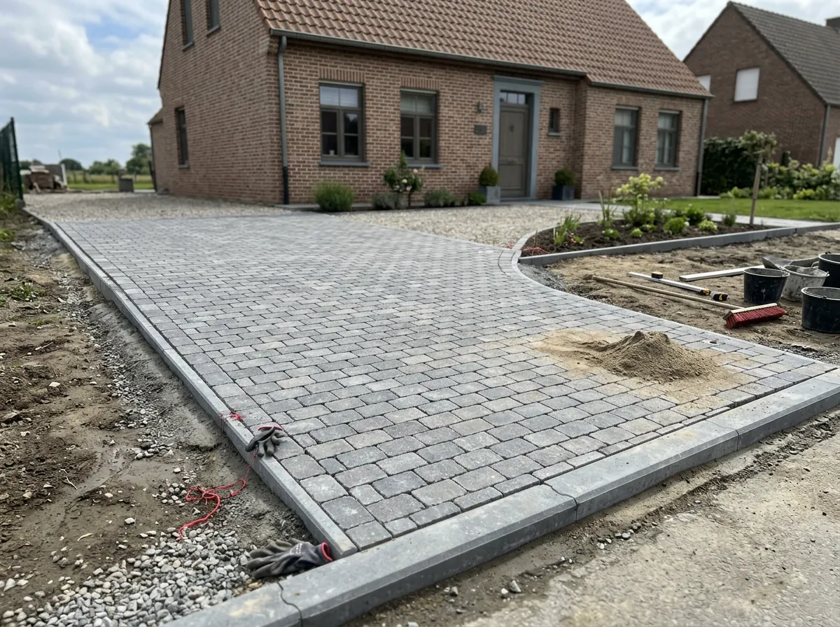 Werffoto in uitvoering met graafmachine