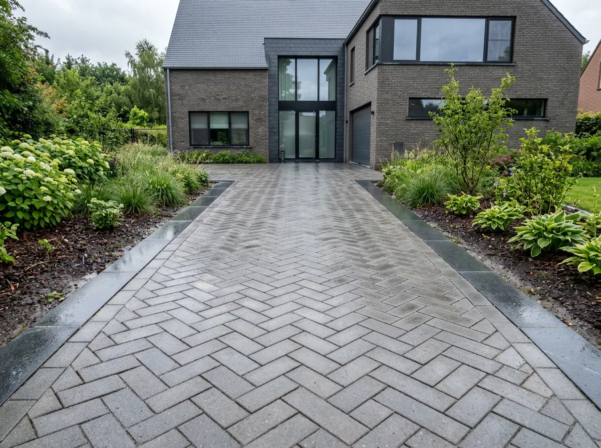 Professionele foto van voltooid wegenproject